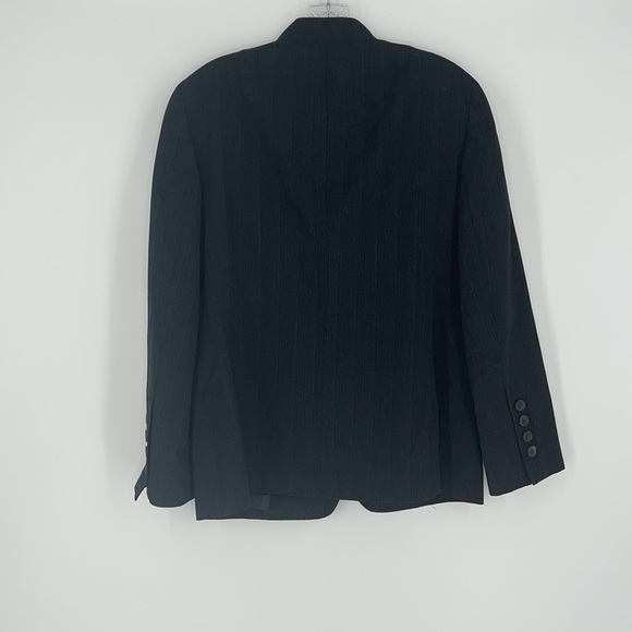 AKRIS punto blazer jacket 100% Wolle laine wool button up 100% leather neck - Picture 10 of 10
